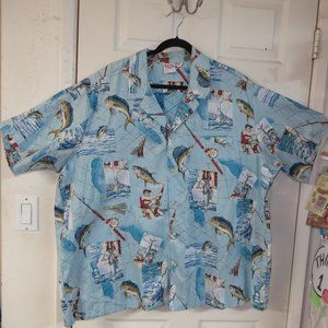 Barefoot in Paradise Deep Sea Fishing Shirt 4Xl